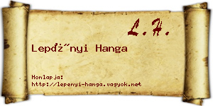 Lepényi Hanga névjegykártya